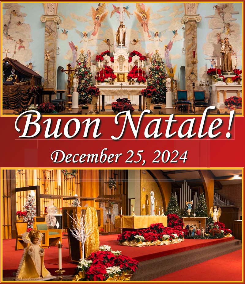 Our Lady of Mount Carmel Basilica and Saint Anthony Church in Youngstown Ohio -- wishing your family a Buon Natale this Christmas 2024!