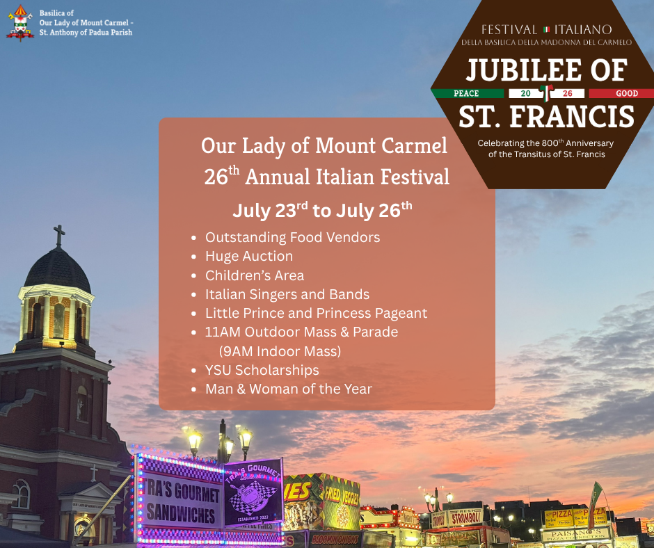 Italian Fest July 23-26, 2026 at Our Lady of Mt. Carmel in Youngstown, OH